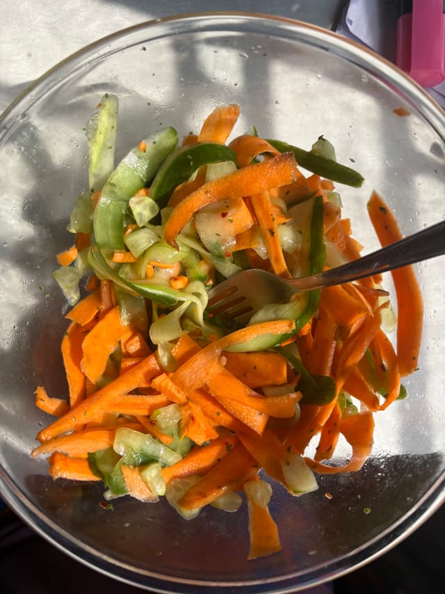 Carrot Cucumber Ribbon Salad